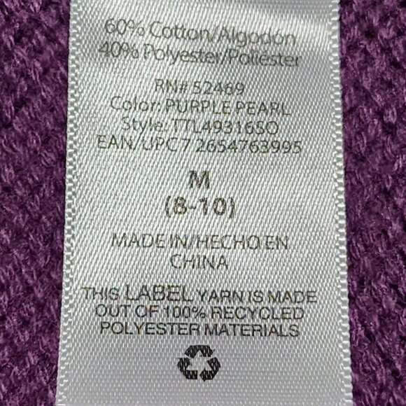 Time And Tru Womens Winter Warm Purple Knit Sweater Crewneck Cotton Blend Size M - Picture 4 of 13